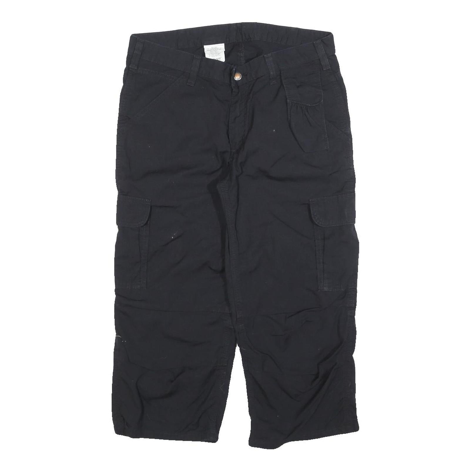 CARHARTT Womens Cotton Blend Black Regular Cargo Trousers W32 L20 Workwear
