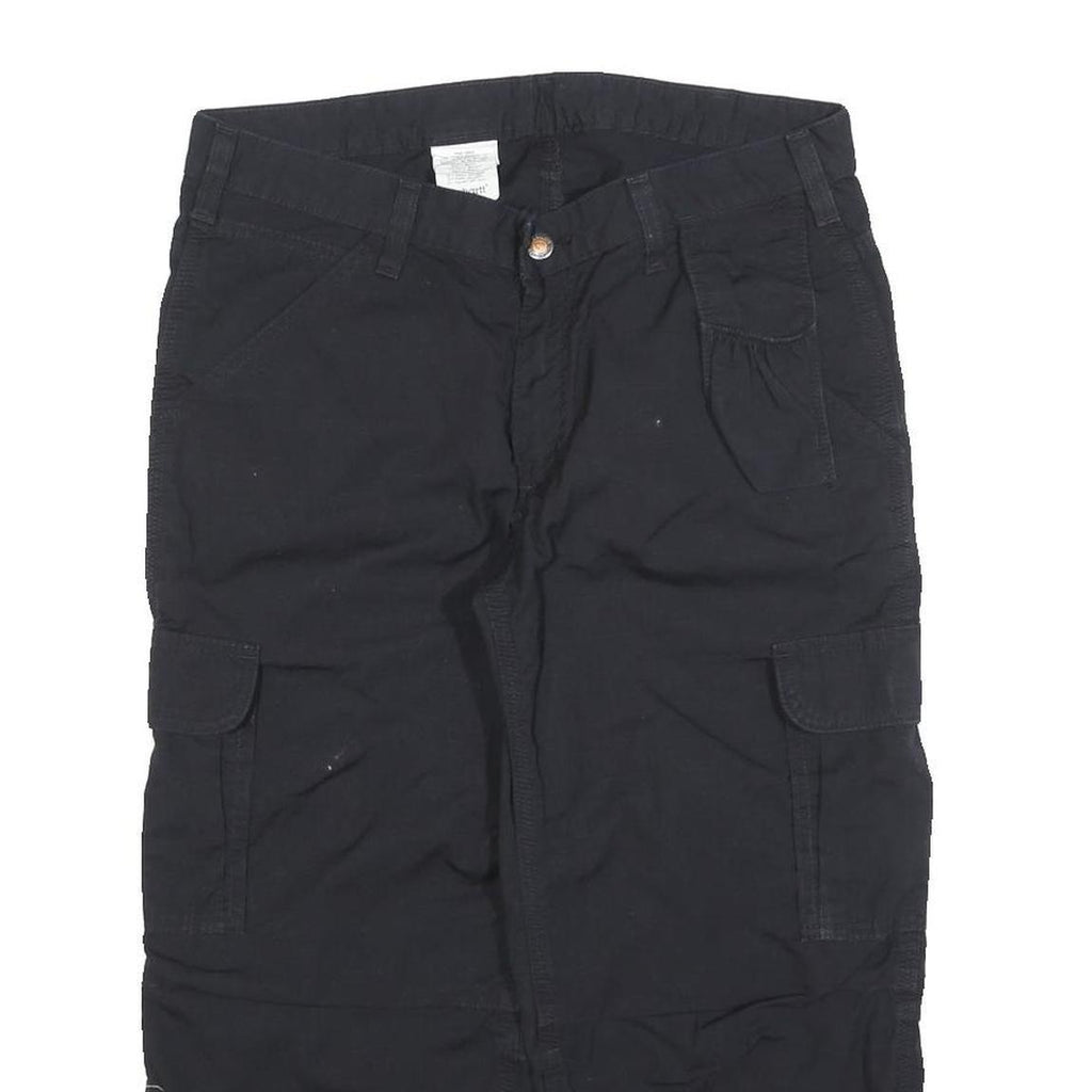 CARHARTT Womens Cotton Blend Black Regular Cargo Trousers W32 L20 Workwear