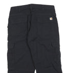 CARHARTT Womens Cotton Blend Black Regular Cargo Trousers W32 L20 Workwear