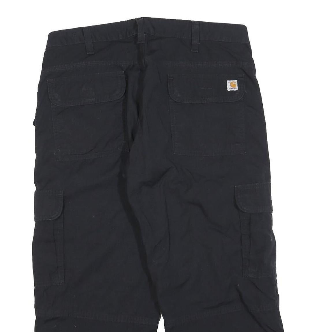 CARHARTT Womens Cotton Blend Black Regular Cargo Trousers W32 L20 Workwear