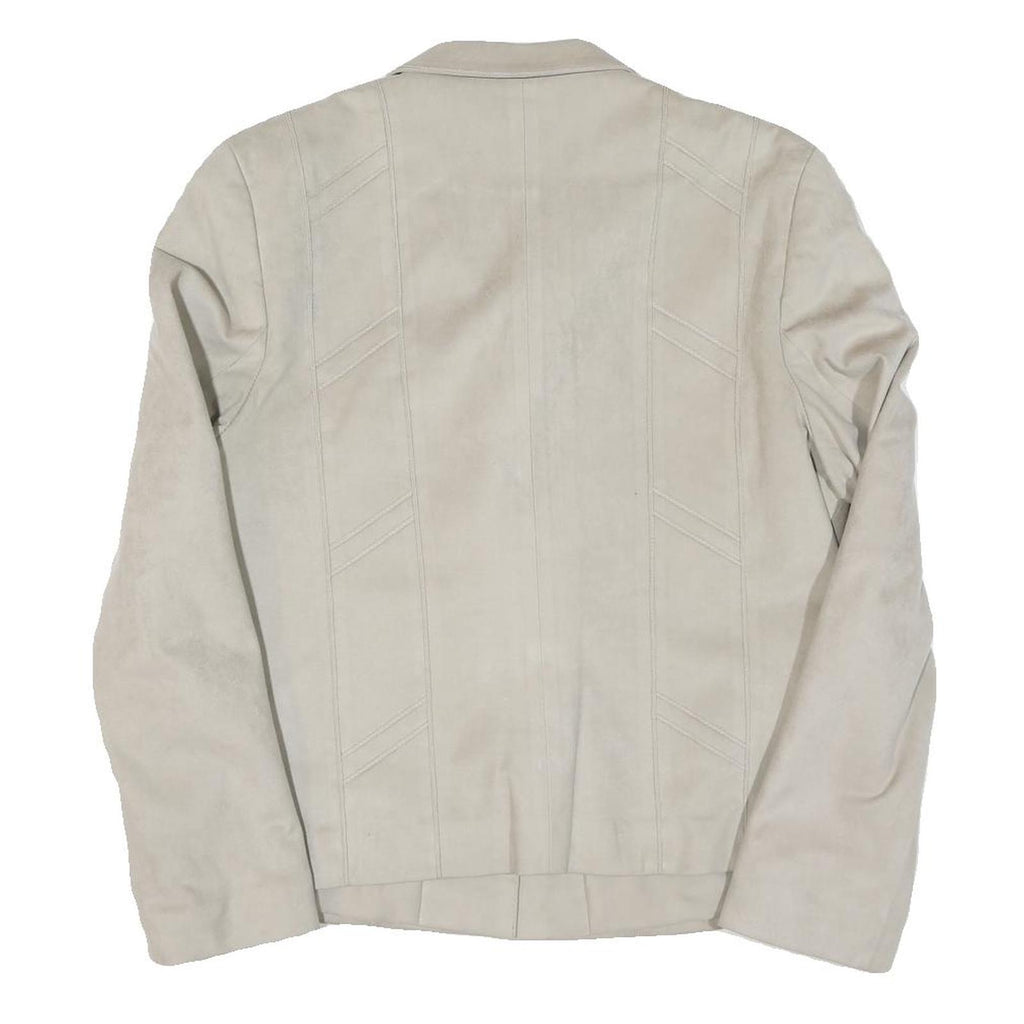 GLORE VALCANA Womens Cream Button Jacket M Polyester Blend Plain Stylish Comfort