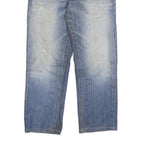 TRUE RELIGION Mens Blue Regular Straight Denim W32 L28 Zip Cotton Blend Jeans