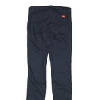 DICKIES Womens Cotton Blend Navy Slim Straight Trousers W26 L31 Workwear