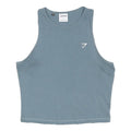 GYMSHARK Womens Blue Sleeveless Crew Neck Crop Tank Top L Activewear