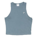 GYMSHARK Womens Blue Sleeveless Crew Neck Crop Tank Top L Activewear