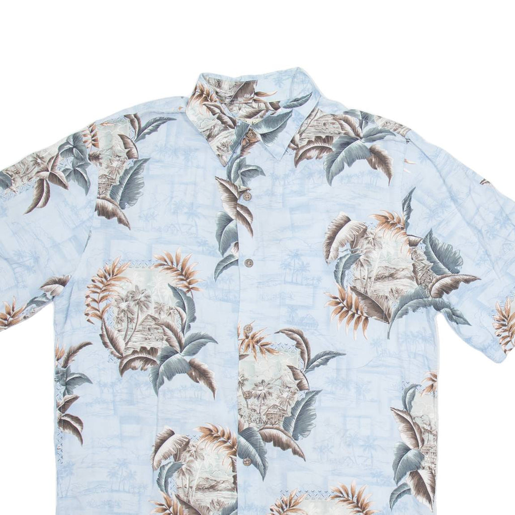 BATIK BAY Mens Hawaiian Shirt Blue Crazy Pattern S