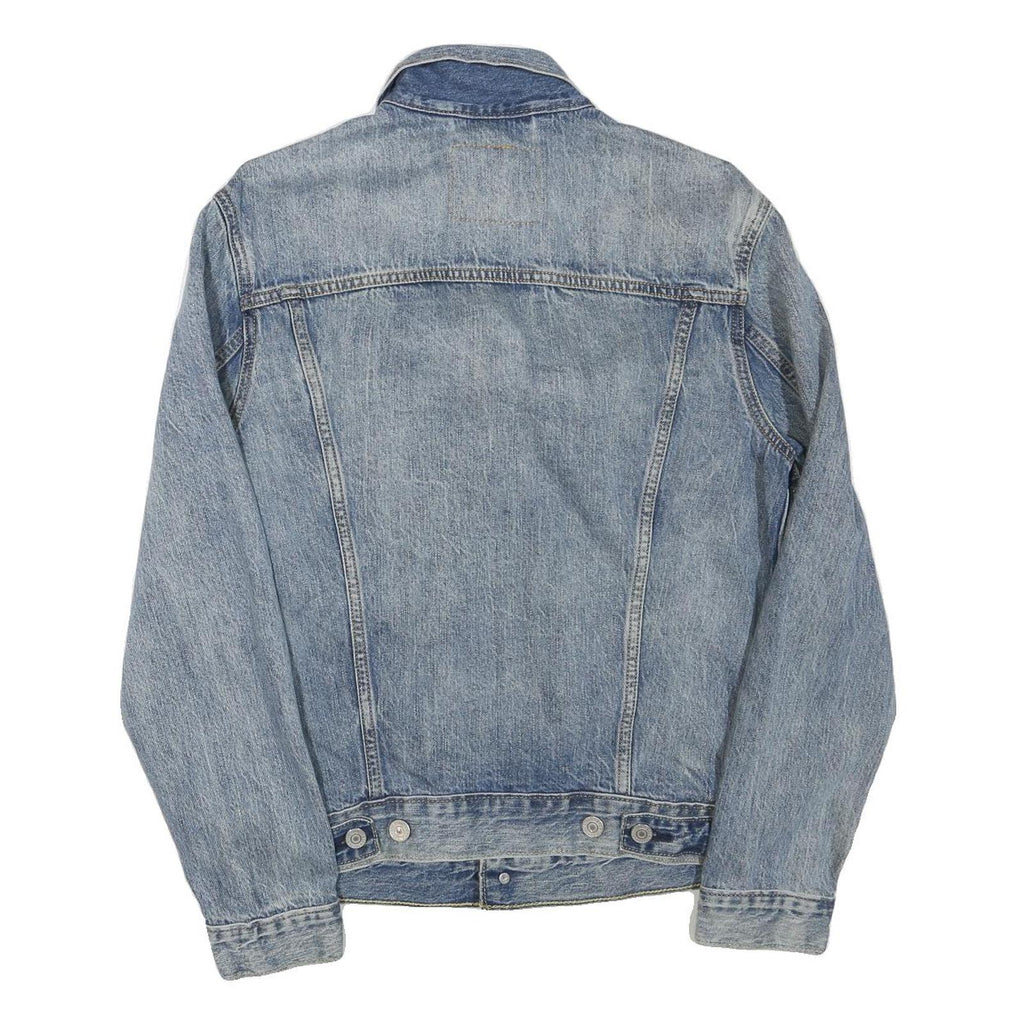 LEVI'S Mens Blue Denim Jacket S Cotton Blend Button Closure Classic Fit Casual