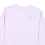 FILA Womens White Cotton Blend Crew Neck L Sweatshirt Minimal Logo Casual