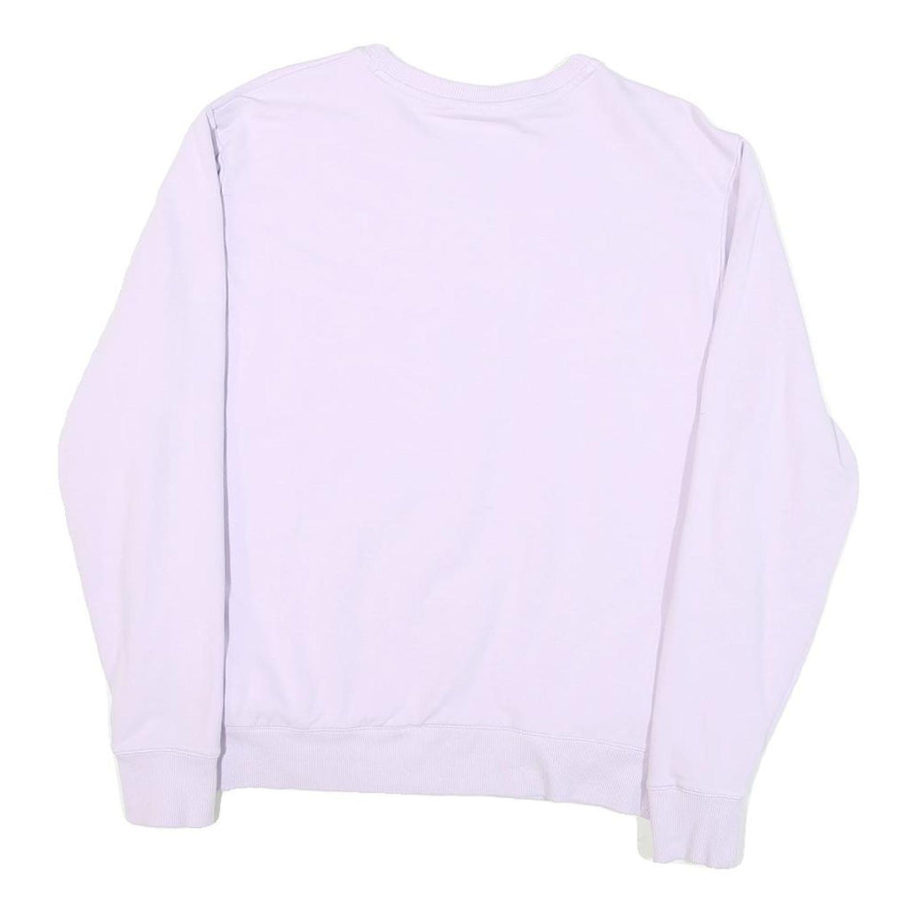 FILA Womens White Cotton Blend Crew Neck L Sweatshirt Minimal Logo Casual