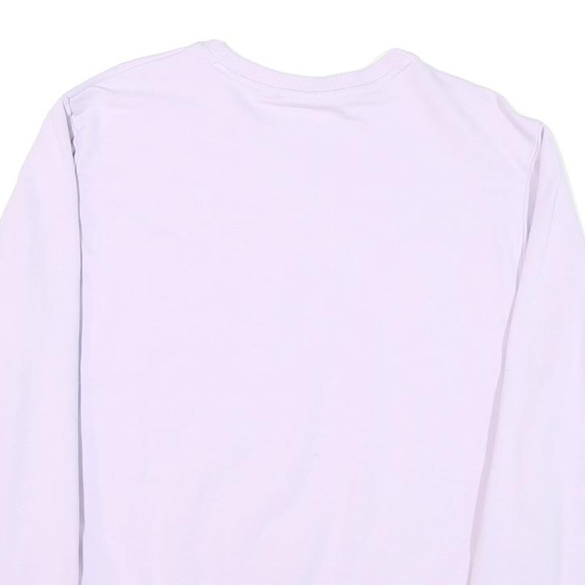 FILA Womens White Cotton Blend Crew Neck L Sweatshirt Minimal Logo Casual