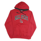 STADIUM Mens Red Ball State Hooded L Cotton Sweatshirt Pullover