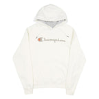 CHAMPION Mens White Pullover Hoodie M Cotton Blend Sweatshirt