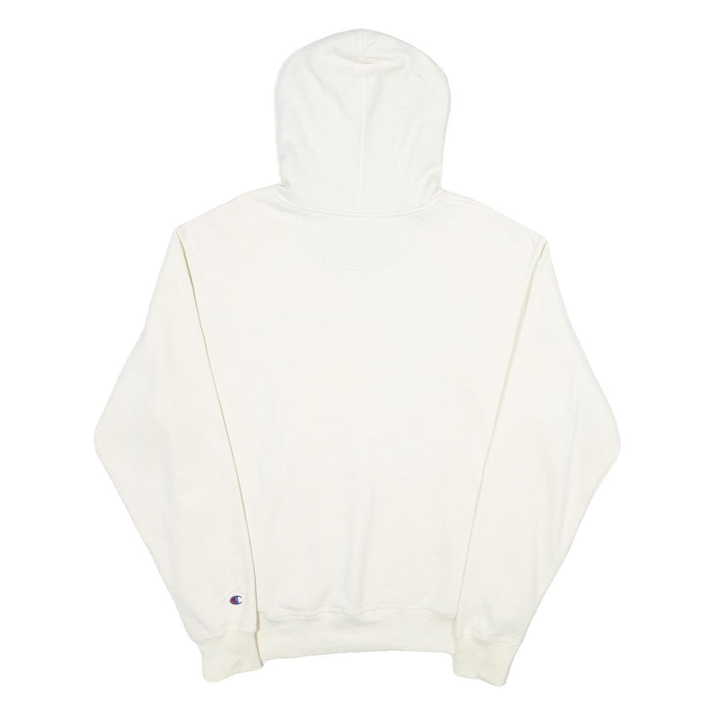 CHAMPION Mens White Pullover Hoodie M Cotton Blend Sweatshirt