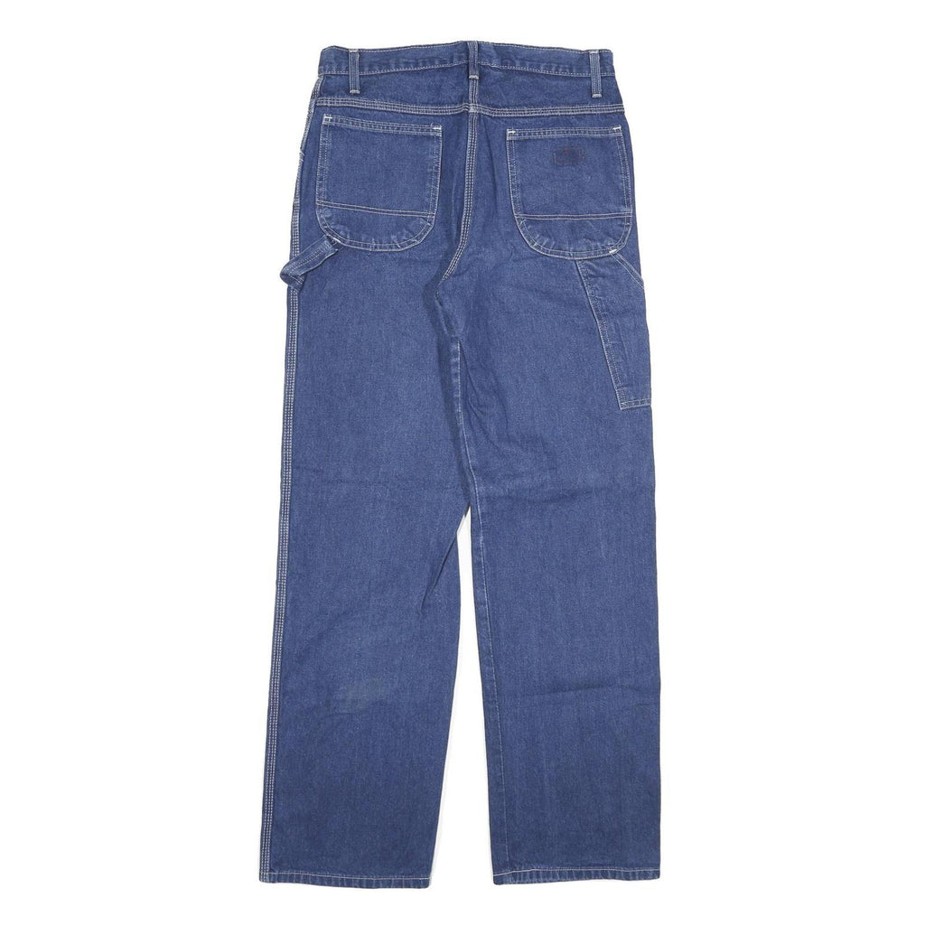 DICKIES Mens Blue Regular Fit Denim Jeans W28 L30 Workwear Utility Pocket Zip