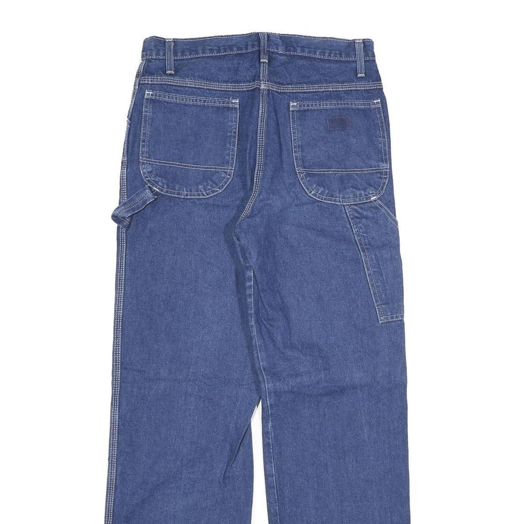 DICKIES Mens Blue Regular Fit Denim Jeans W28 L30 Workwear Utility Pocket Zip