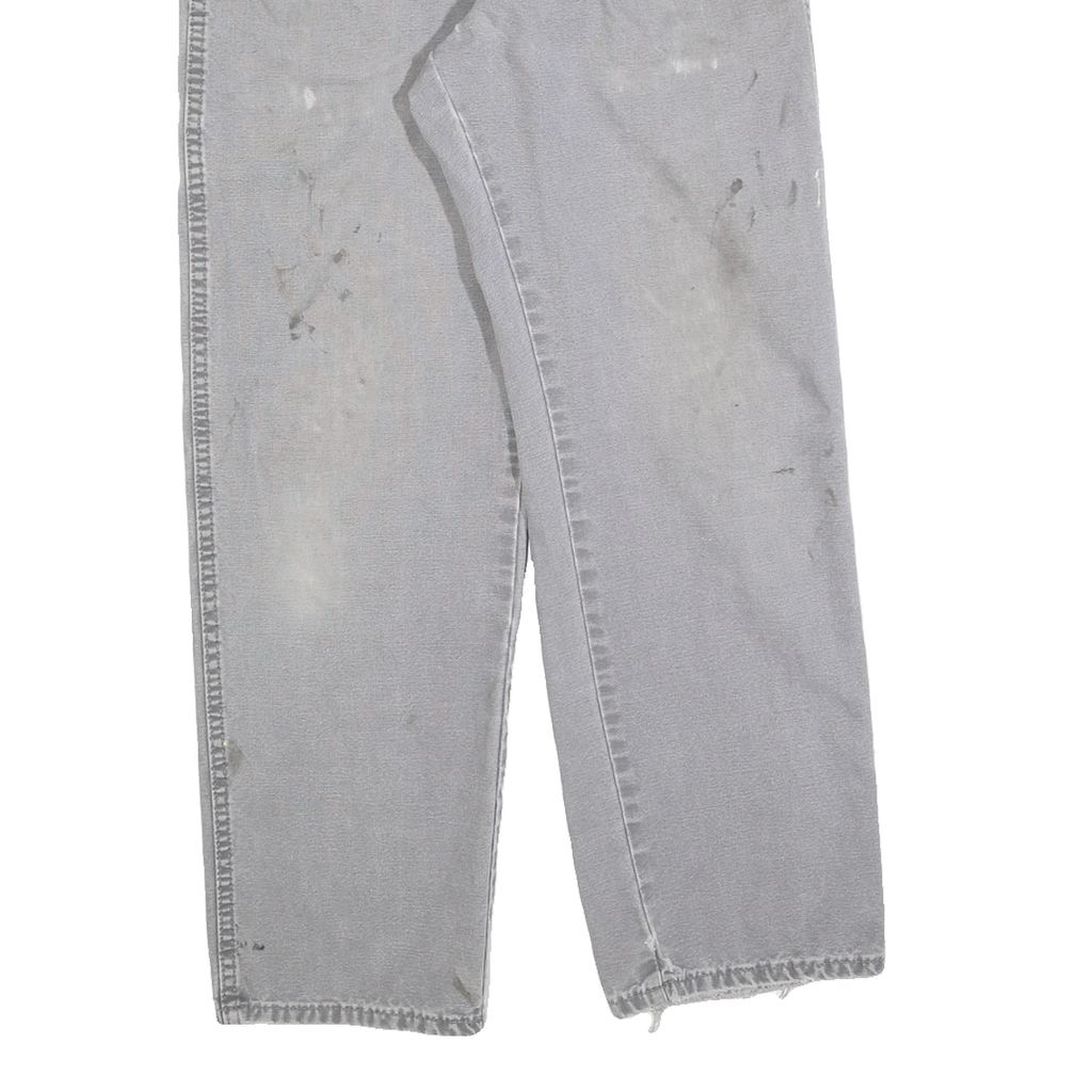 DICKIES Mens Regular Fit Grey Cotton Blend Denim Jeans W32 L30 Workwear Zip