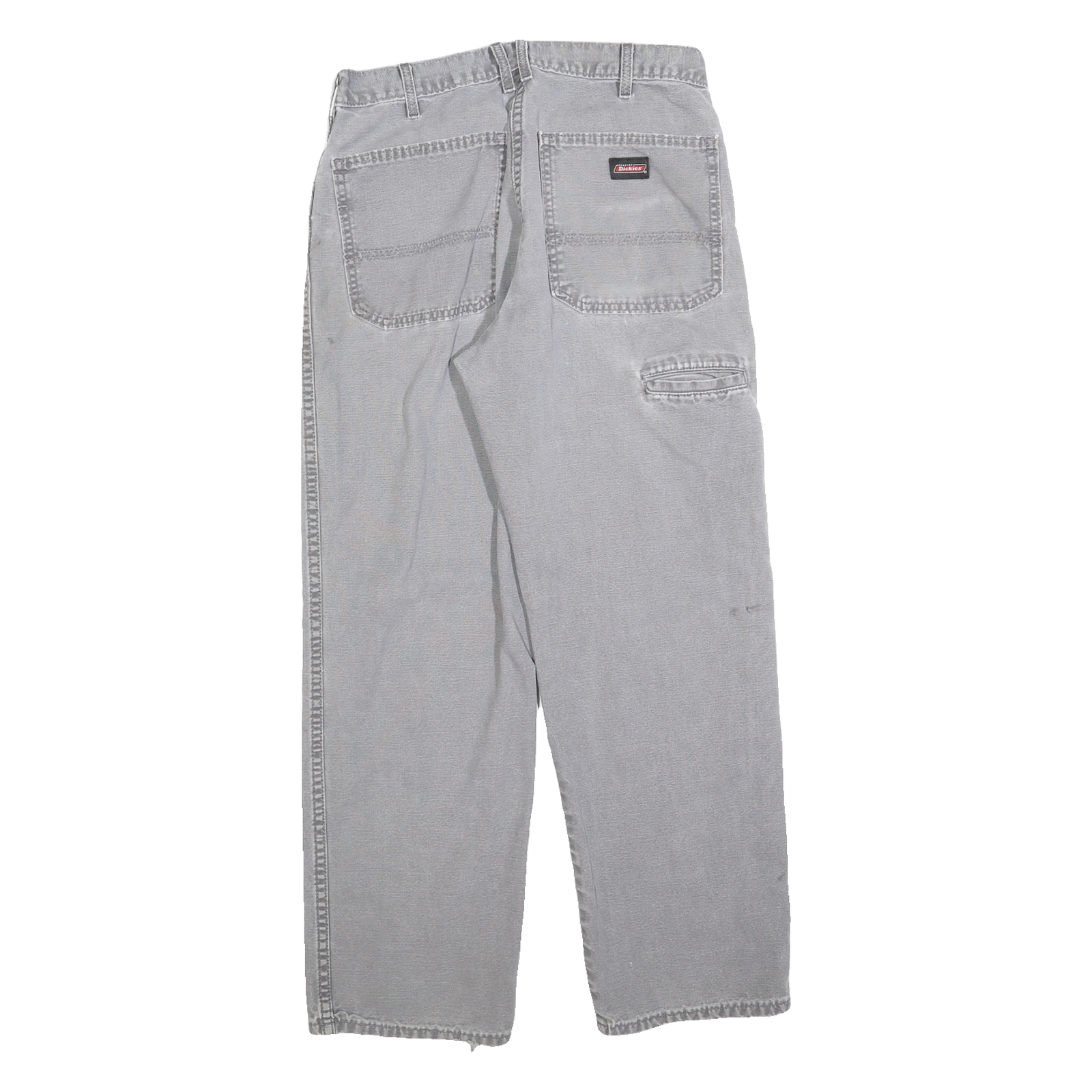 DICKIES Mens Regular Fit Grey Cotton Blend Denim Jeans W32 L30 Workwear Zip