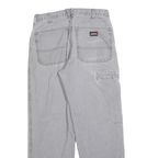 DICKIES Mens Regular Fit Grey Cotton Blend Denim Jeans W32 L30 Workwear Zip