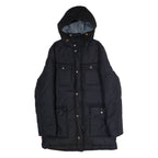 LEVI'S Mens Puffer Coat Black Canvas Hooded S