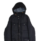 LEVI'S Mens Puffer Coat Black Canvas Hooded S