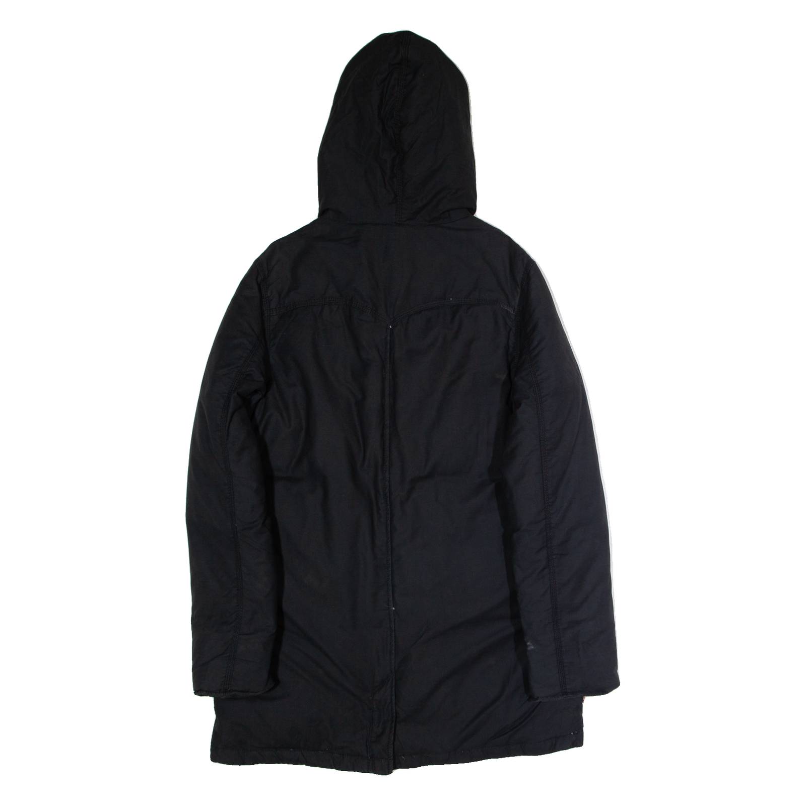 LEVI'S Mens Puffer Coat Black Canvas Hooded S