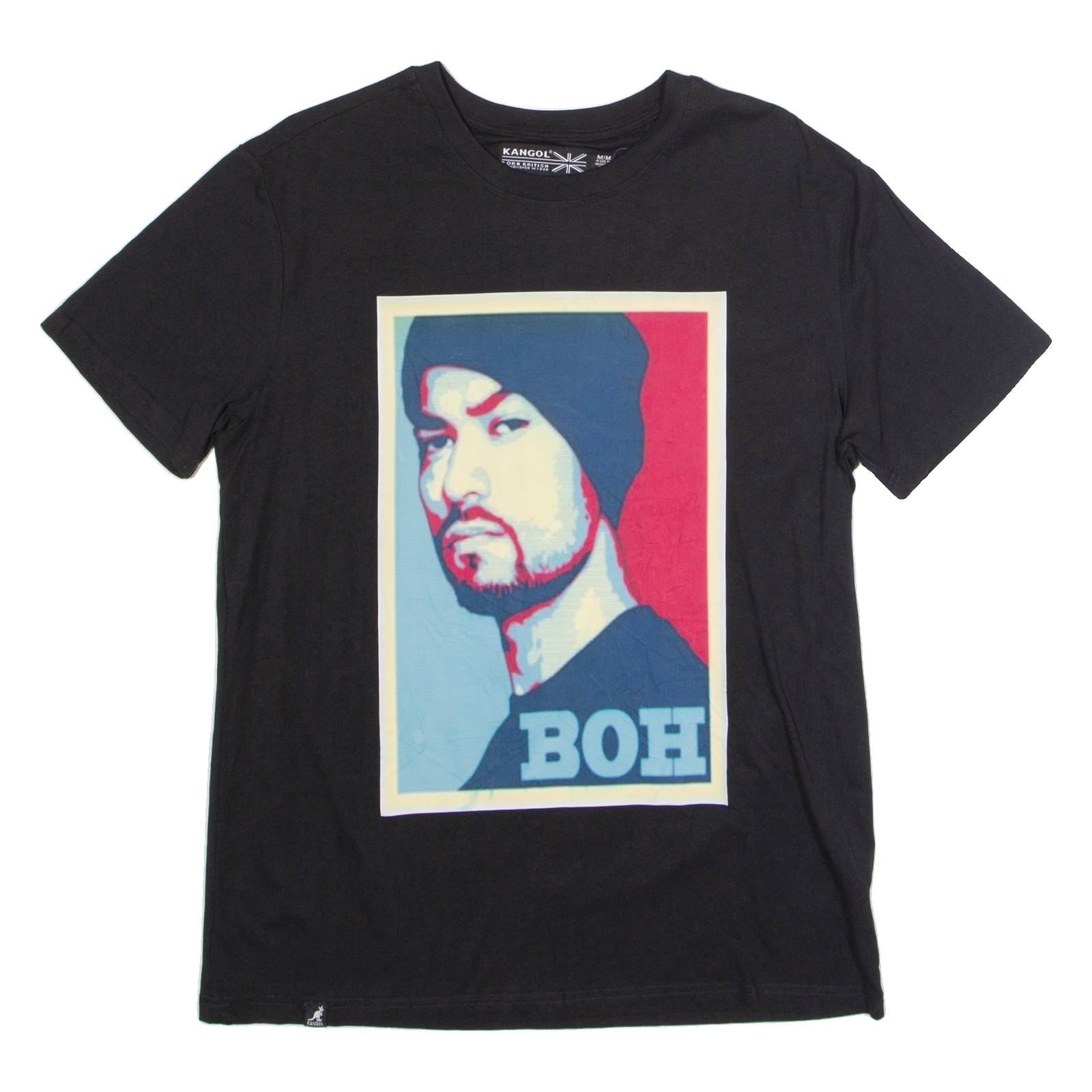 KANGOL BOH Mens T-Shirt Black Crew Neck M