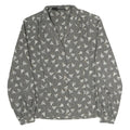 BRECKENRIDGE Womens Grey Printed Blouse Long Sleeve Collared M Elegant Design