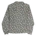 BRECKENRIDGE Womens Grey Printed Blouse Long Sleeve Collared M Elegant Design