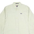 CHAPS Mens Cream Shirt L Button-Down Cotton Casual Long Sleeve Pocket