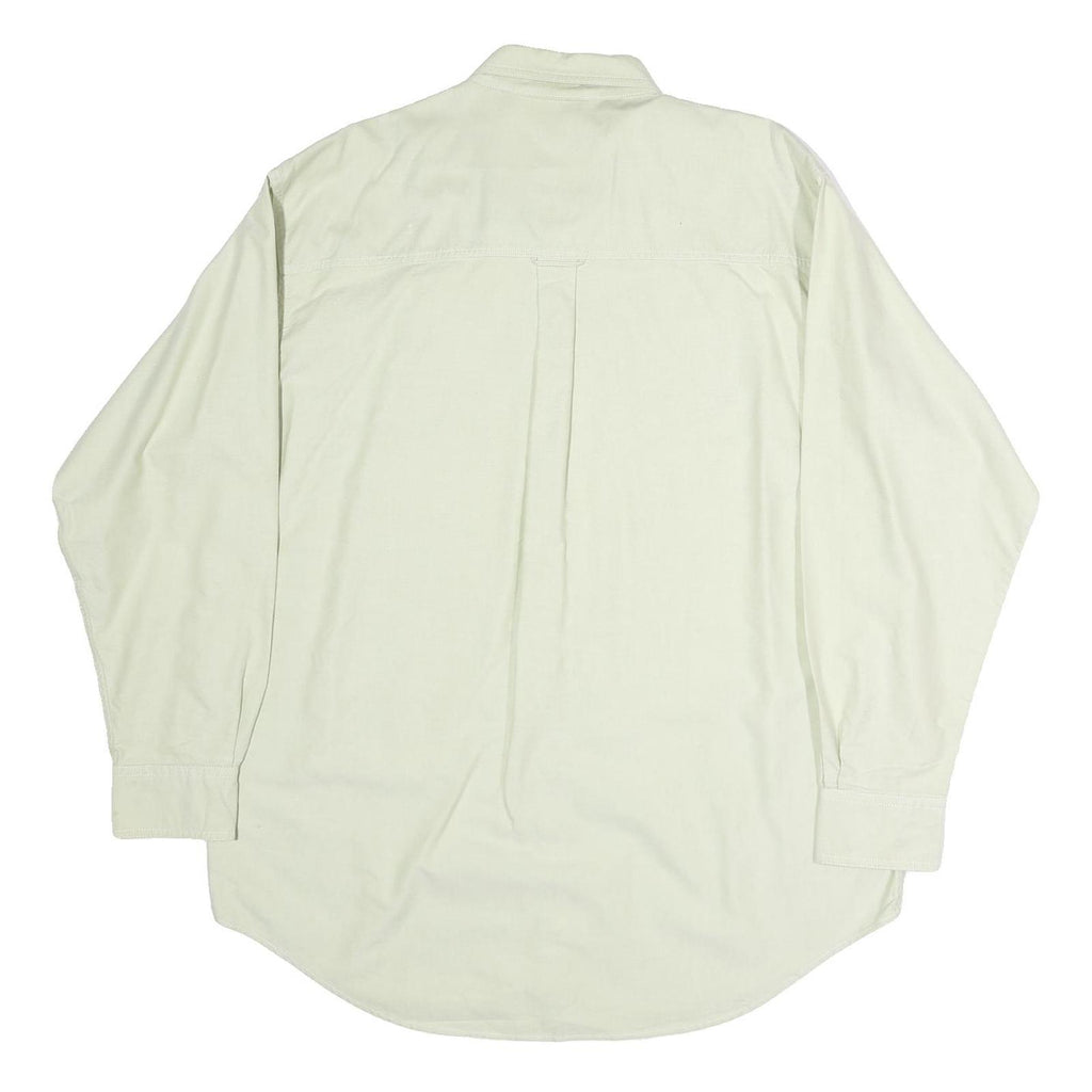 CHAPS Mens Cream Shirt L Button-Down Cotton Casual Long Sleeve Pocket