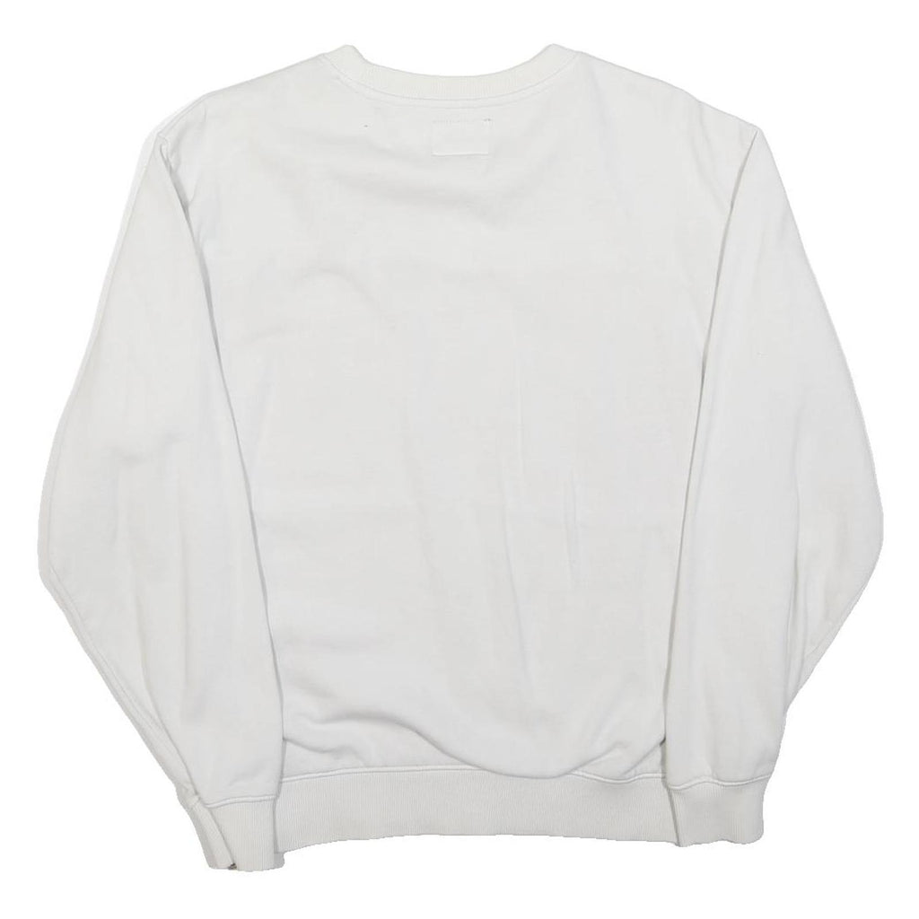 GUESS Mens White & Red Logo Crew Neck S Sweatshirt Casual Cotton Blend