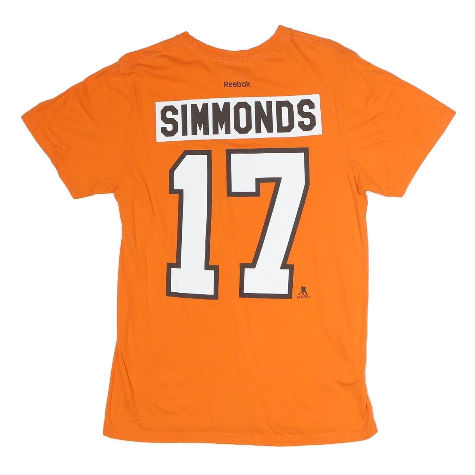REEBOK Mens Orange NHL Hockey Shirt M Short Sleeve Crew Neck Simmonds 17