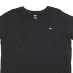 LEVI'S Womens Black Classic T-Shirt 2XL Short Sleeve Crew Neck Cotton Blend