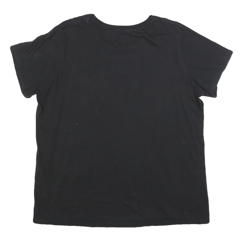LEVI'S Womens Black Classic T-Shirt 2XL Short Sleeve Crew Neck Cotton Blend