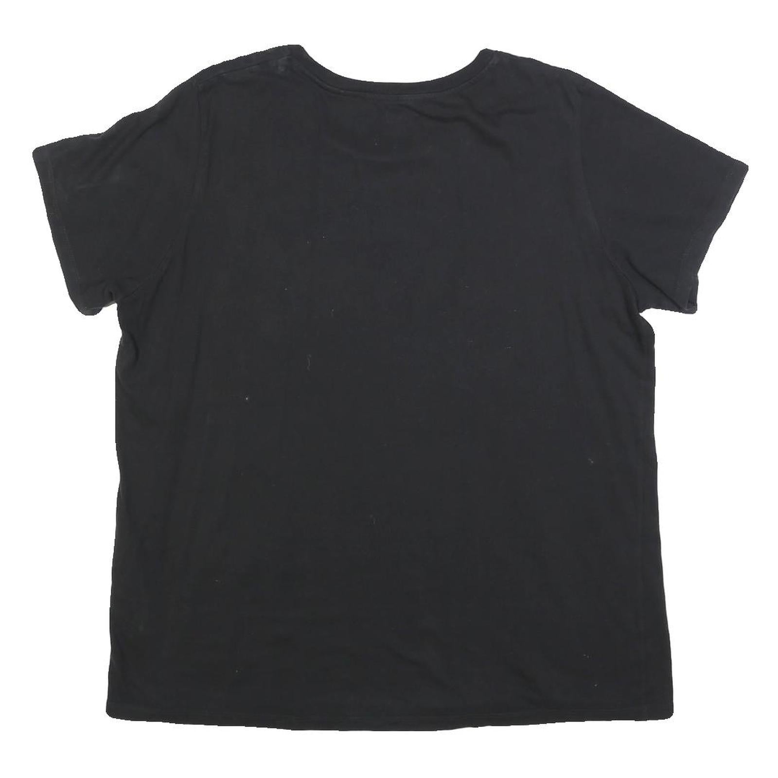 LEVI'S Womens Black Classic T-Shirt 2XL Short Sleeve Crew Neck Cotton Blend