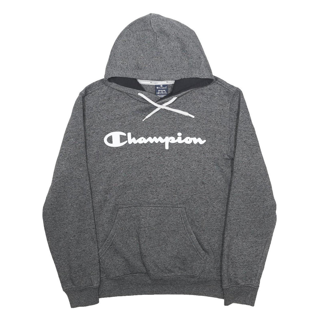 CHAMPION Mens Grey Pullover Hoodie M Cotton Blend Sportswear Sweatshirt