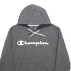 CHAMPION Mens Grey Pullover Hoodie M Cotton Blend Sportswear Sweatshirt