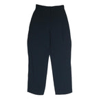 LANVIN Womens Cotton Navy Regular Straight Trousers W25 L25 Elegant Zip Closure