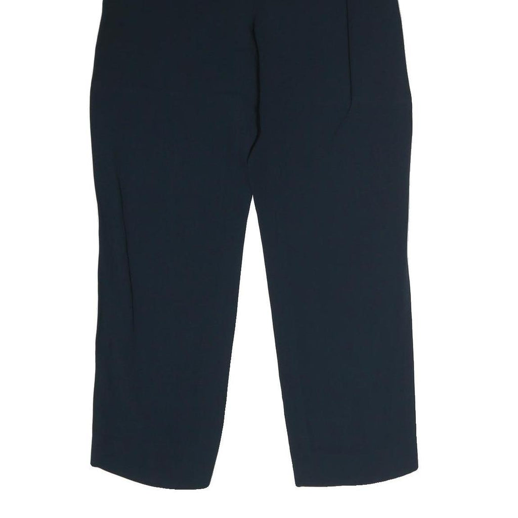 LANVIN Womens Cotton Navy Regular Straight Trousers W25 L25 Elegant Zip Closure