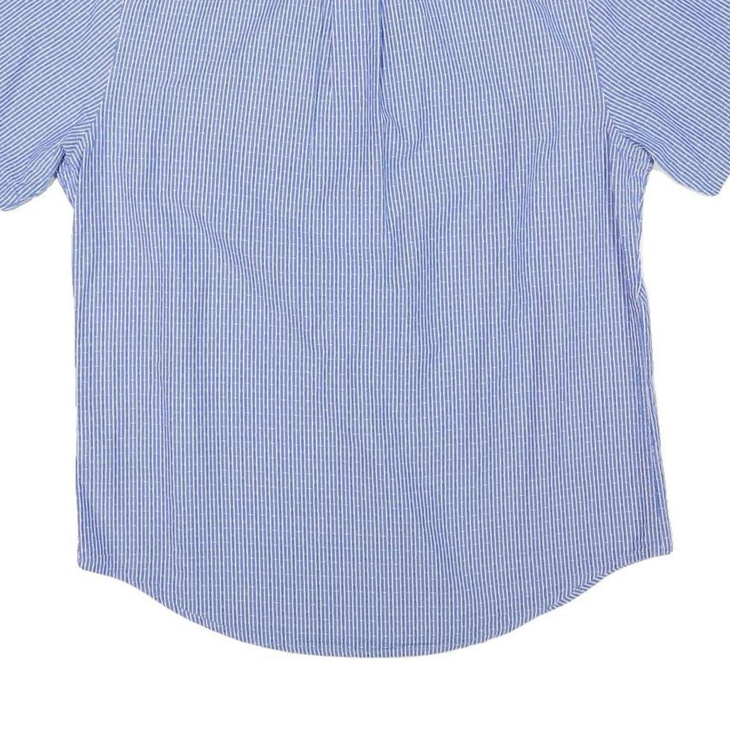 U.S. POLO ASSN Mens Blue & White Striped Shirt XL Cotton Blend Short Sleeve