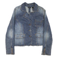 DKNY Womens Blue Denim Jacket XL Cotton Blend Button Denim Classic Casual