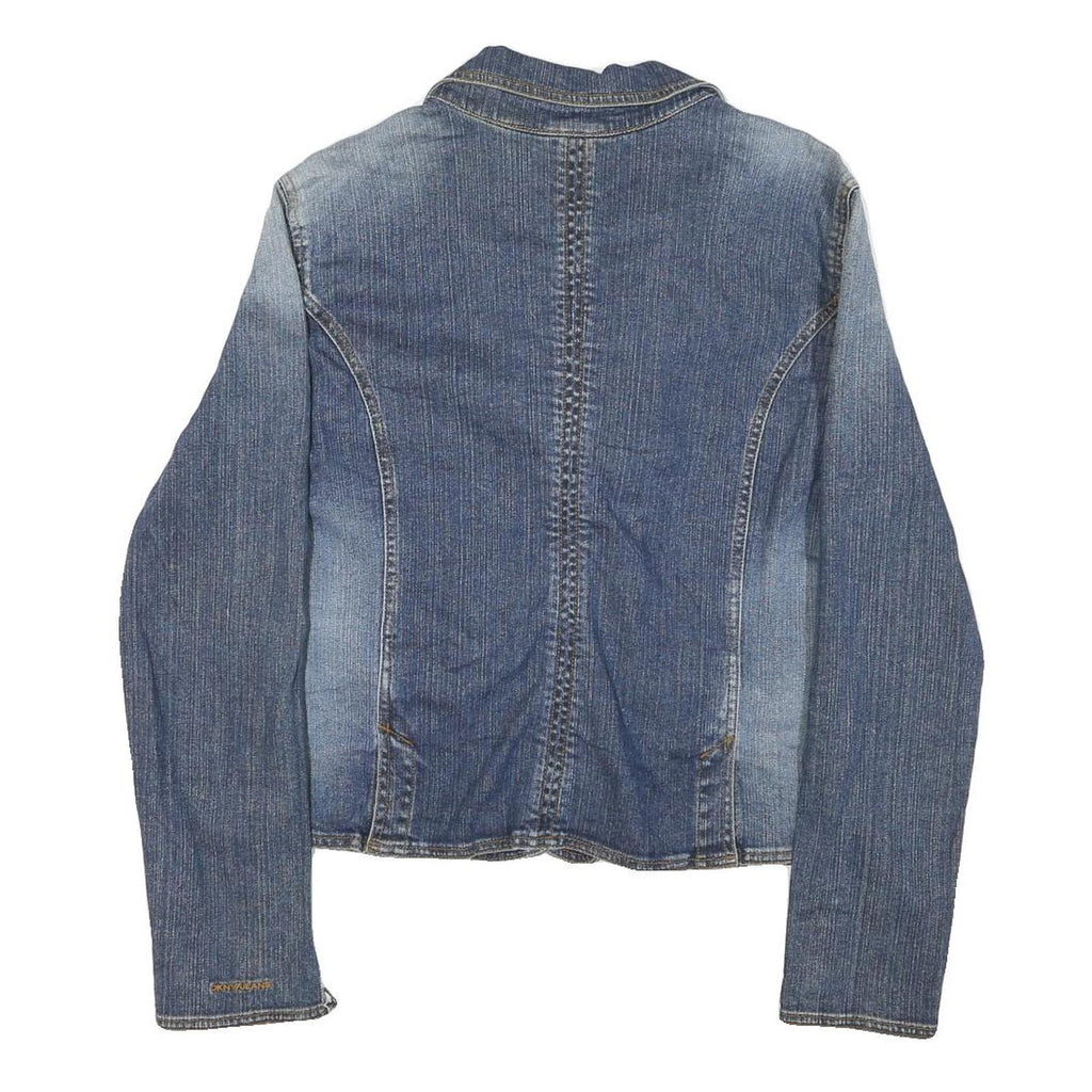 DKNY Womens Blue Denim Jacket XL Cotton Blend Button Denim Classic Casual