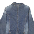 DKNY Womens Blue Denim Jacket XL Cotton Blend Button Denim Classic Casual