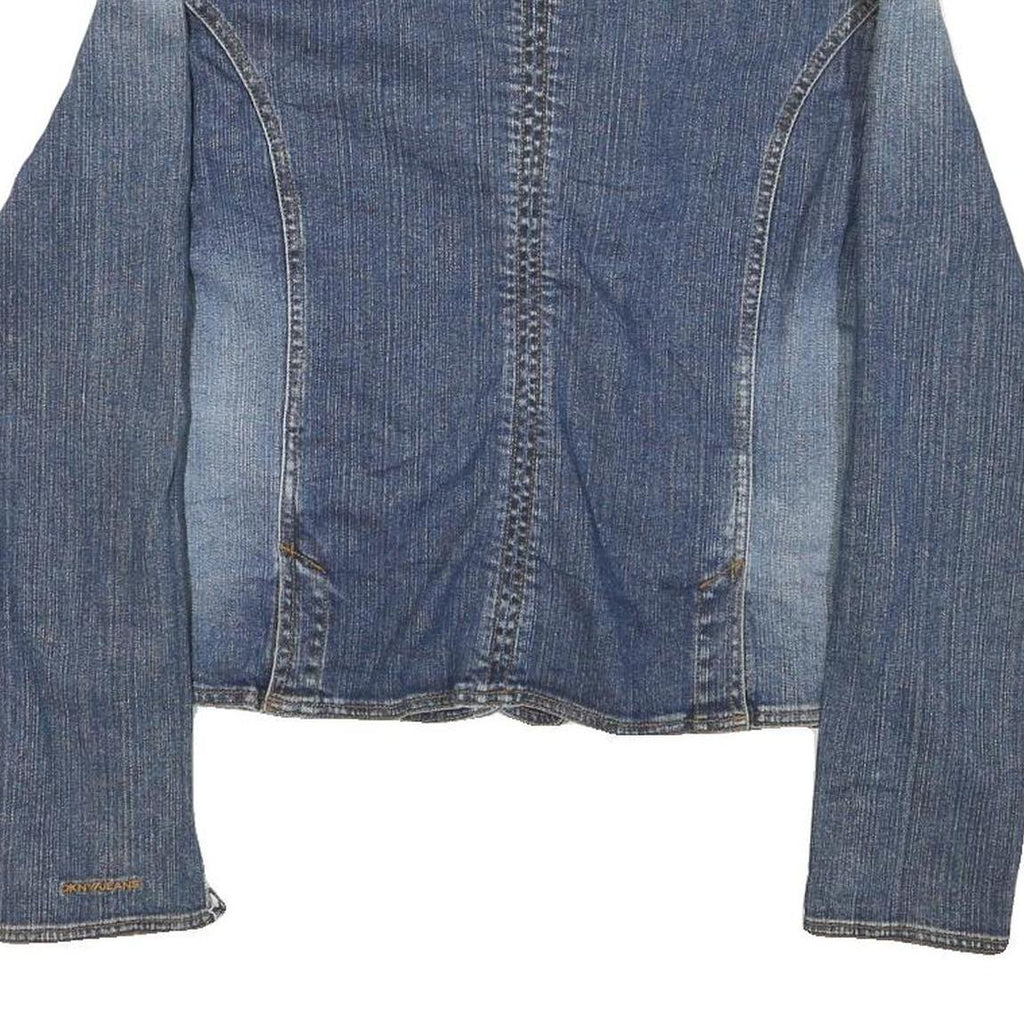 DKNY Womens Blue Denim Jacket XL Cotton Blend Button Denim Classic Casual