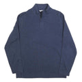 CALVIN KLEIN Mens Blue 1/4 Zip L Cotton Blend Sweatshirt Pullover