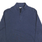 CALVIN KLEIN Mens Blue 1/4 Zip L Cotton Blend Sweatshirt Pullover