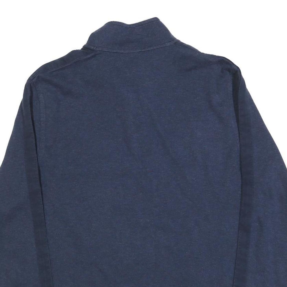 CALVIN KLEIN Mens Blue 1/4 Zip L Cotton Blend Sweatshirt Pullover