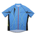 ODLO Mens Blue & Black Cycling T-Shirt 2XL Short Sleeve Zip Neckline Lightweight