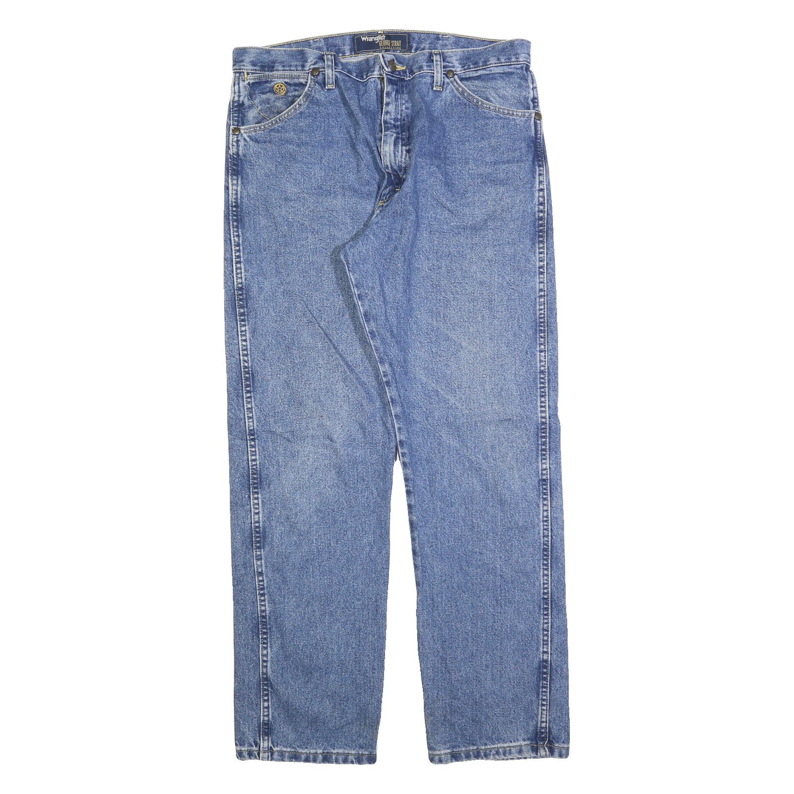WRANGLER Mens Jeans Blue Regular Straight Denim Medium W36 L32 Classic Cotton