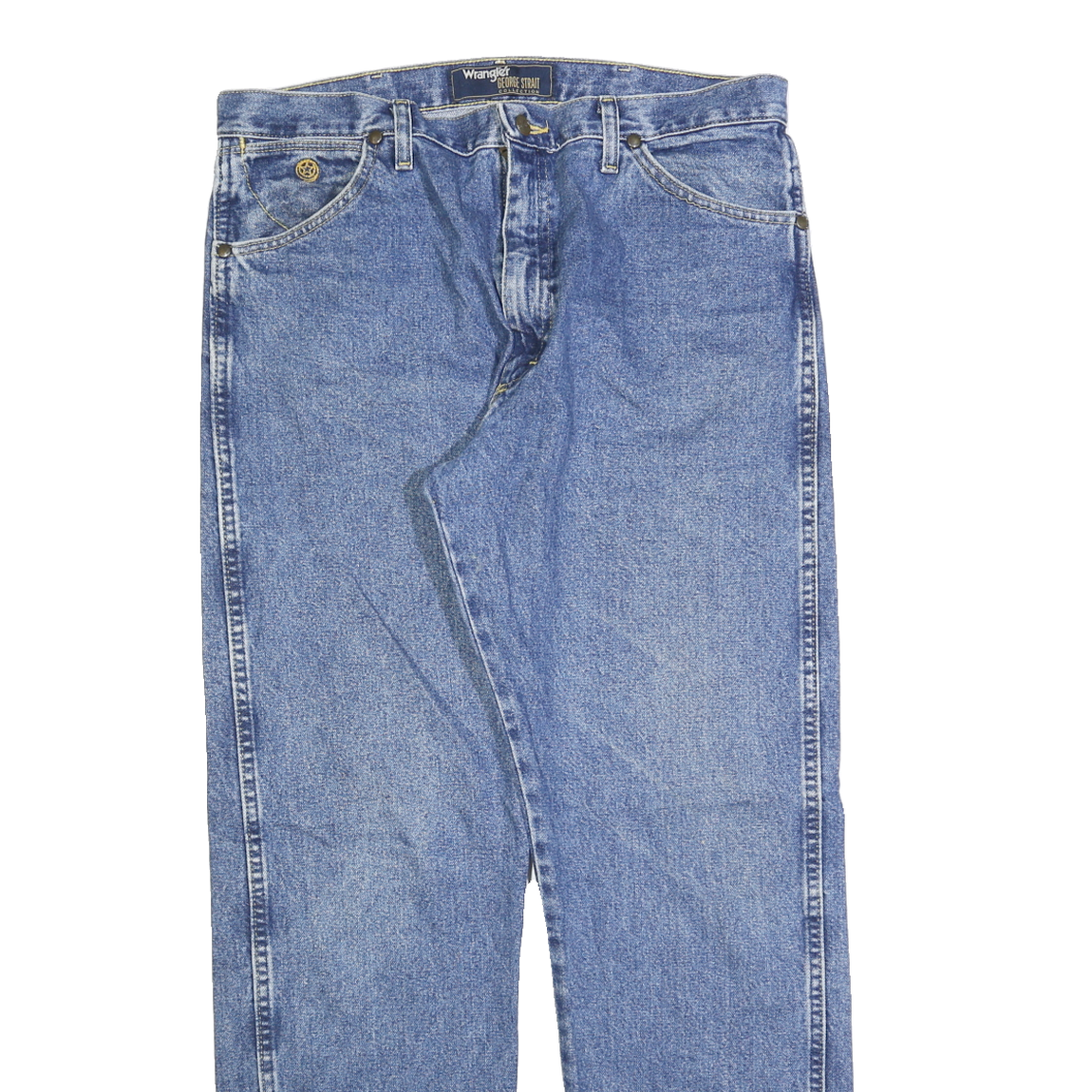 WRANGLER Mens Jeans Blue Regular Straight Denim Medium W36 L32 Classic Cotton